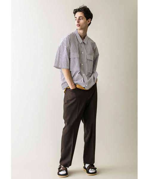 MONKEY TIME(モンキータイム)の「<monkey time> STN STRIPE CROPPED REG SS/クロップドシャツ(シャツ/ブラウス・メンズ・ネイビー/パープル・S/M/L/XL)」の15枚目の写真