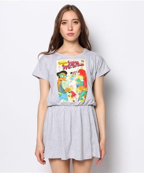 DANCE LB-03（ダンス エルビー・ゼロスリー）の「BARTMAN ワンピース（Tシャツ/カットソー・レディース・ホワイト系/ライトグレー系/ブラック系・FREE）」の4枚目の写真