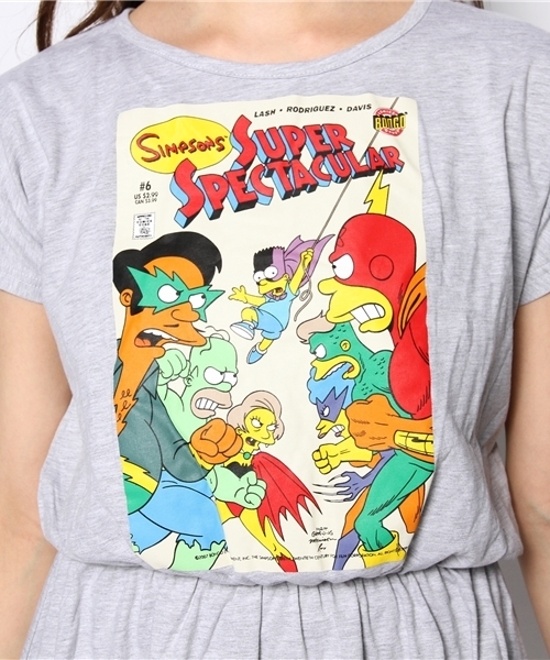 DANCE LB-03（ダンス エルビー・ゼロスリー）の「BARTMAN ワンピース（Tシャツ/カットソー・レディース・ホワイト系/ライトグレー系/ブラック系・FREE）」の10枚目の写真
