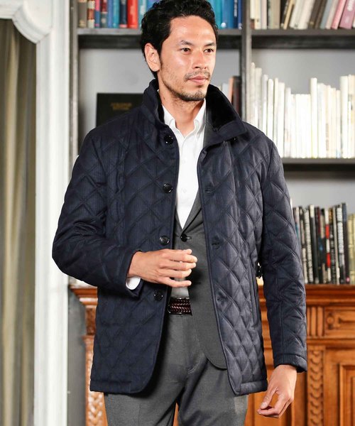 【中古】ベッタク bettaku 裏地キルティング ジャケット BET-B08002-232 ネイビー 2 メンズ MEN'S BIGI（メンズビギ）の「ピンヘッドツイル キルティング
