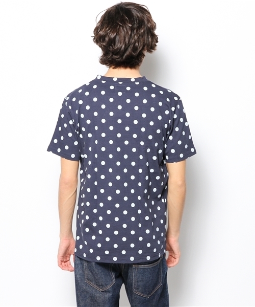 OUTLET(アウトレット)の「【Ciaopanic】ドット総柄TEE(Tシャツ/カットソー・メンズ・ネイビー/グレー・MEDIUM/LARGE)」の5枚目の写真