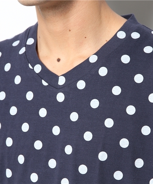 OUTLET(アウトレット)の「【Ciaopanic】ドット総柄TEE(Tシャツ/カットソー・メンズ・ネイビー/グレー・MEDIUM/LARGE)」の6枚目の写真