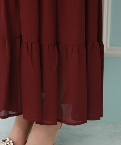 MARLENE JOBERT（マルレーヌ　ジョベル）の「ティアードレース切り替えドレスワンピース（ドレス・レディース・チャコールグレー/ブラック/ボルドー・LL/M/L）」の5枚目の写真