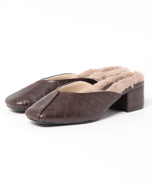 KOBE LETTUCE（コウベレタス）の「[スムース/クロコダイル型押し]スクエアトゥファーミュール（その他シューズ・レディース・ベージュ系その他/ブラック/ブラウン系その他2/ブラウン系その他/グレー系その他/ホワイト系その他・S/LL/M/L）」の11枚目の写真