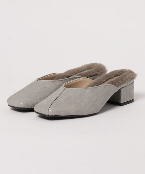 KOBE LETTUCE（コウベレタス）の「[スムース/クロコダイル型押し]スクエアトゥファーミュール（その他シューズ・レディース・ベージュ系その他/ブラック/ブラウン系その他2/ブラウン系その他/グレー系その他/ホワイト系その他・S/LL/M/L）」の20枚目の写真