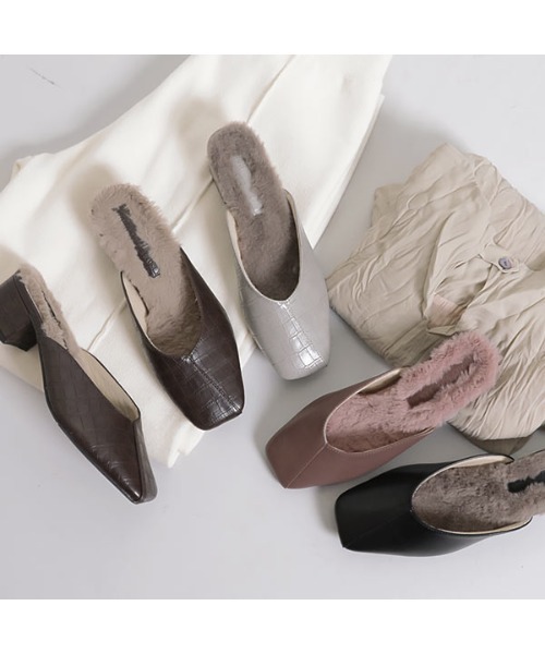 KOBE LETTUCE（コウベレタス）の「[スムース/クロコダイル型押し]スクエアトゥファーミュール（その他シューズ・レディース・ベージュ系その他/ブラック/ブラウン系その他2/ブラウン系その他/グレー系その他/ホワイト系その他・S/LL/M/L）」の19枚目の写真