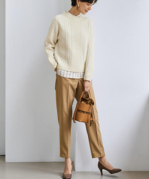 green label relaxing（グリーンレーベルリラクシング）の「[ ハミルトン ] HAMILTON SC アラン クルーネック ニット（ニット/セーター・レディース・ライトグレー/ライム/オフホワイト/ライラック/ネイビー・FREE）」の21枚目の写真