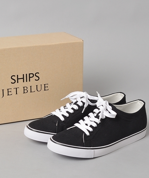 SHIPS JET BLUE（シップスジェットブルー）の「★★JB: キャンバス コートスニーカー■（スニーカー・メンズ・ホワイト/ブラック/ネイビー・27cm/26cm/28cm）」の2枚目の写真