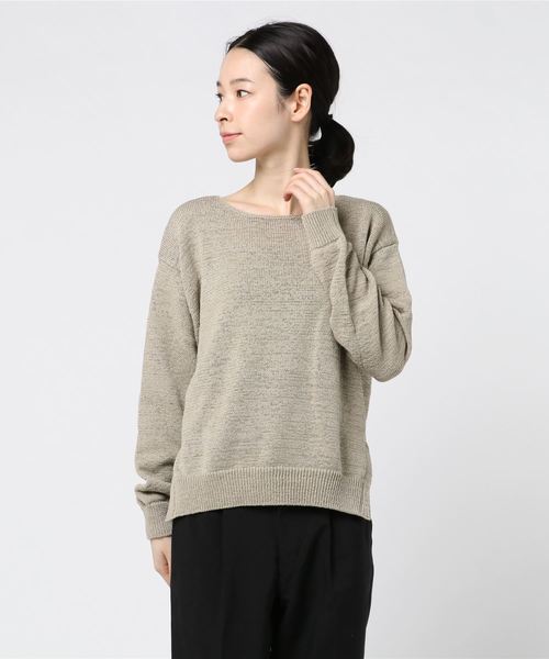 Rie Miller（リエミラー）の「テープヤーンプルオーバーニット（ニット/セーター・レディース・ベージュ/ベビーピンク/ホワイト/イエロー・38）」の9枚目の写真