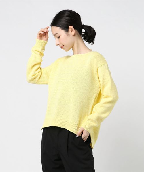 Rie Miller（リエミラー）の「テープヤーンプルオーバーニット（ニット/セーター・レディース・ベージュ/ベビーピンク/ホワイト/イエロー・38）」の8枚目の写真