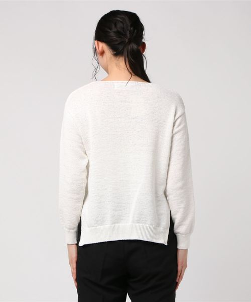 Rie Miller（リエミラー）の「テープヤーンプルオーバーニット（ニット/セーター・レディース・ベージュ/ベビーピンク/ホワイト/イエロー・38）」の5枚目の写真