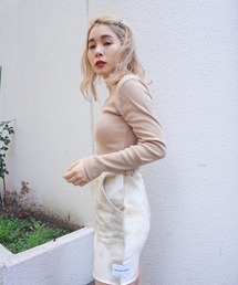 リブスリットショートロンT