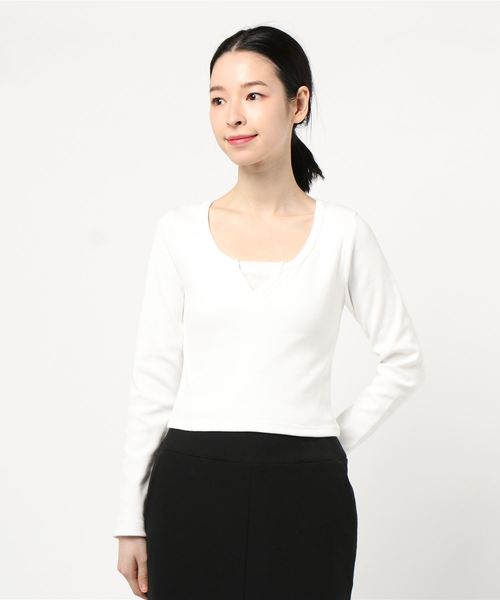 FIG&VIPER(フィグアンドバイパー)の「リブスリットショートロンT(Tシャツ/カットソー・レディース・ホワイト/ブラック/ベージュ/ピンク・FREE)」の16枚目の写真