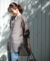 GLOBAL WORK | シアーバンドカラーシャツ/871152(シャツ/ブラウス)