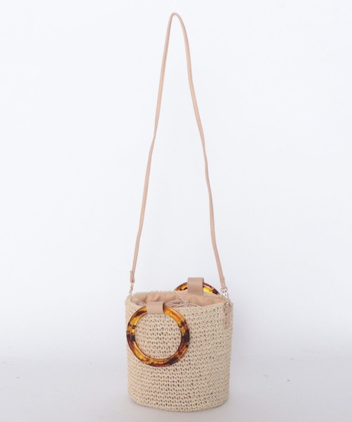 archives(アルシーヴ)の「べっ甲ハンドル雑材バケツショルダー(ショルダーバッグ・レディース・アイボリー/ブラウン・MEDIUM)」の3枚目の写真