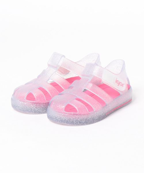 igor(イゴール)の「igor/イゴール/ Kids sandals Kids sandals/キッズサンダル/キラキラサンダル 水遊び/STAR GLITTER(サンダル)」|ピンク
