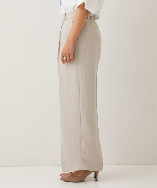 STUDIOUS（ステュディオス）の「【STUDIOUS】リネンライクサイドスリットパンツ（その他パンツ・レディース・ブラック/ベージュ/グリーン・1/2）」の11枚目の写真