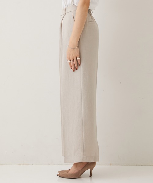 STUDIOUS（ステュディオス）の「【STUDIOUS】リネンライクサイドスリットパンツ（その他パンツ・レディース・ブラック/ベージュ/グリーン・1/2）」の5枚目の写真