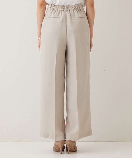 STUDIOUS（ステュディオス）の「【STUDIOUS】リネンライクサイドスリットパンツ（その他パンツ・レディース・ブラック/ベージュ/グリーン・1/2）」の4枚目の写真