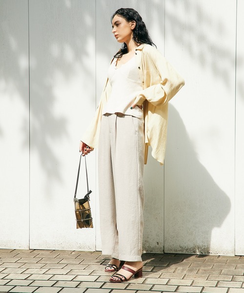 STUDIOUS（ステュディオス）の「【STUDIOUS】リネンライクサイドスリットパンツ（その他パンツ・レディース・ブラック/ベージュ/グリーン・1/2）」の17枚目の写真