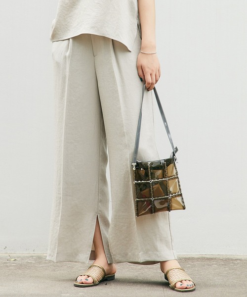 STUDIOUS（ステュディオス）の「【STUDIOUS】リネンライクサイドスリットパンツ（その他パンツ・レディース・ブラック/ベージュ/グリーン・1/2）」の16枚目の写真