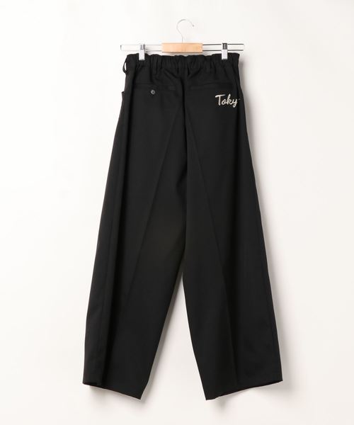 UNITED TOKYO ブラック ワイドパンツ UNITED TOKYO スラックス 撥水COLD DRY イージーワイドパンツ