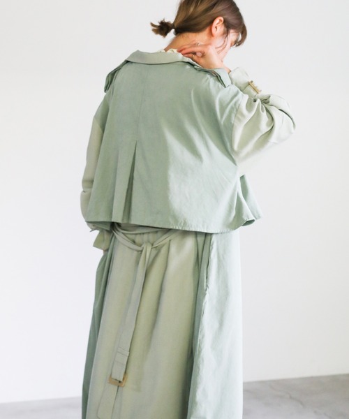 select MOCA(セレクトモカ)の「バイカラートレンチコート(トレンチコート・レディース・ベージュ/ライトグリーン/アイボリー・FREE)」の21枚目の写真