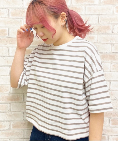 apres jour(アプレジュール)の「ロールアップボーダーT【ZOZOTOWN限定アイテム】(Tシャツ/カットソー・レディース・ライトブルー/ベージュ/オフホワイト・フリー)」の18枚目の写真