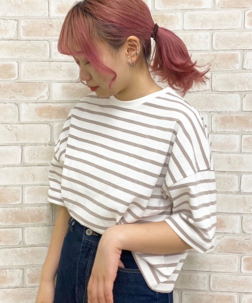 apres jour(アプレジュール)の「ロールアップボーダーT【ZOZOTOWN限定アイテム】(Tシャツ/カットソー・レディース・ライトブルー/ベージュ/オフホワイト・フリー)」の15枚目の写真