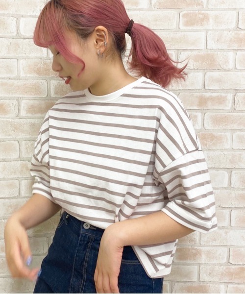 apres jour(アプレジュール)の「ロールアップボーダーT【ZOZOTOWN限定アイテム】(Tシャツ/カットソー・レディース・ライトブルー/ベージュ/オフホワイト・フリー)」の16枚目の写真