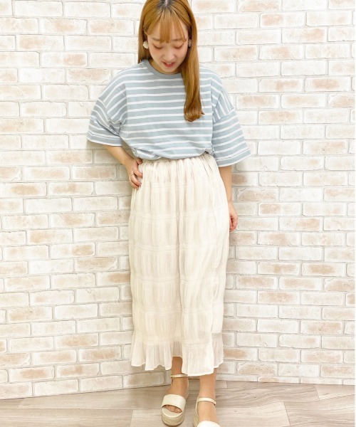 apres jour(アプレジュール)の「ロールアップボーダーT【ZOZOTOWN限定アイテム】(Tシャツ/カットソー・レディース・ライトブルー/ベージュ/オフホワイト・フリー)」の10枚目の写真