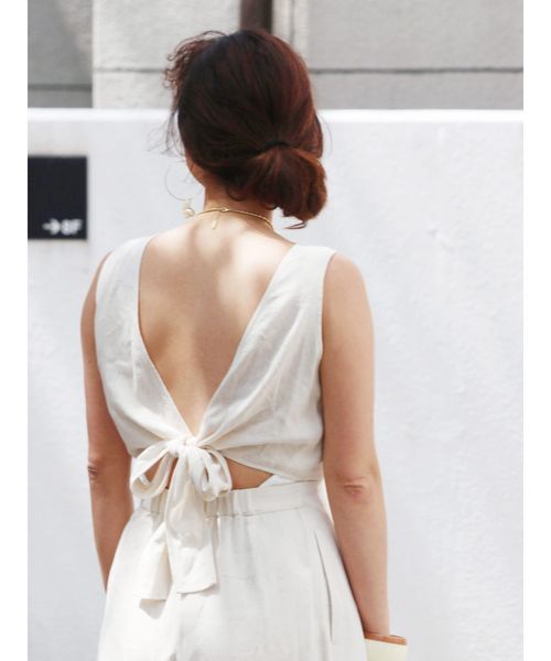 Ungrid(アングリッド)の「シルクネップコンビネゾン(つなぎ/オールインワン・レディース・ブラック/アイボリー・SMALL/MEDIUM)」の9枚目の写真