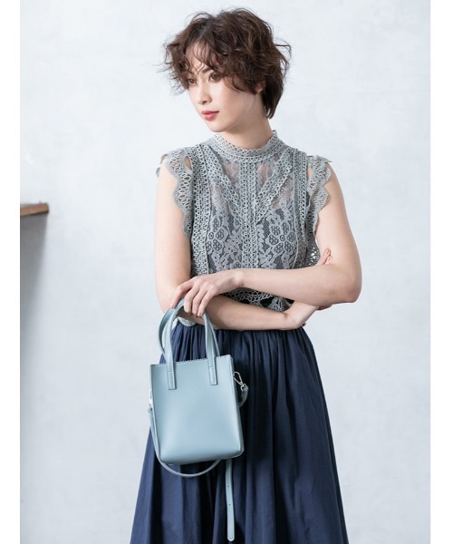 fifth（フィフス）の「スクエアカラー2wayハンドバッグ（ハンドバッグ・レディース・ライトブルー/ブラック/ベージュ・FREE）」の7枚目の写真