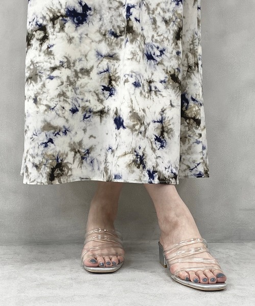 natural couture(ナチュラルクチュール)の「チューブヒモミュールサンダル(サンダル・レディース・ミント/クリア/アイボリー/ピンクゴールド・L/M)」の4枚目の写真