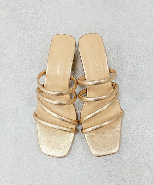 natural couture(ナチュラルクチュール)の「チューブヒモミュールサンダル(サンダル・レディース・ミント/クリア/アイボリー/ピンクゴールド・L/M)」の19枚目の写真