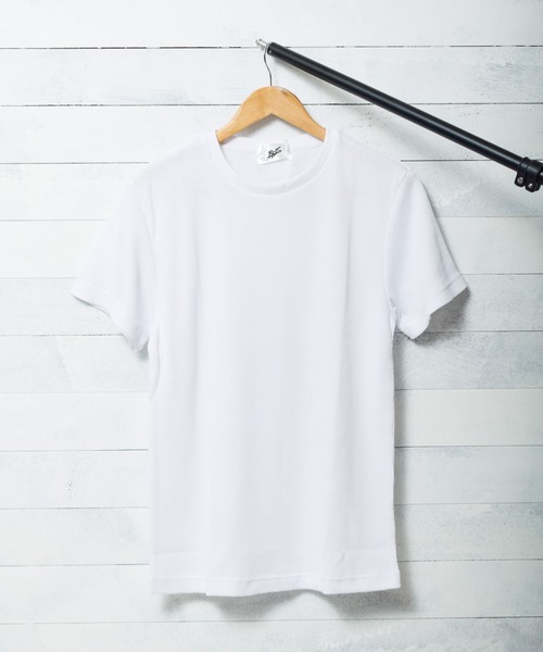 NO WAY(ノーウェイ)の「/サーマル半袖クルーネックTシャツ/(Tシャツ/カットソー・メンズ・ブラック/ホワイト/グレー/ネイビー/ピンク/カーキ/サックスブルー・MEDIUM/LARGE/X-LARGE)」の2枚目の写真
