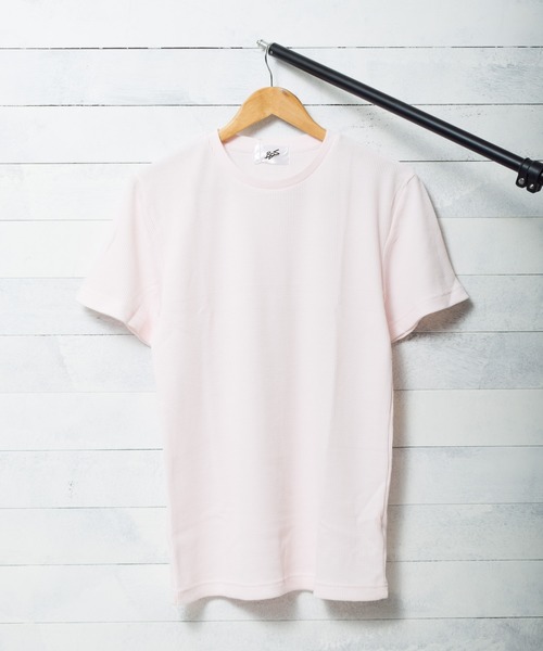 NO WAY(ノーウェイ)の「/サーマル半袖クルーネックTシャツ/(Tシャツ/カットソー・メンズ・ブラック/ホワイト/グレー/ネイビー/ピンク/カーキ/サックスブルー・MEDIUM/LARGE/X-LARGE)」の7枚目の写真