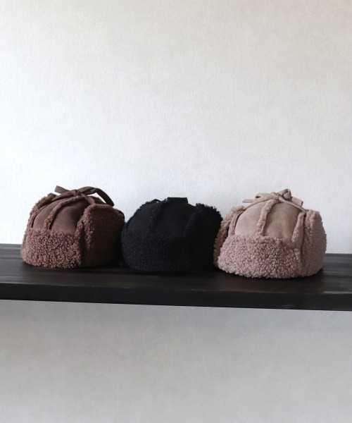 MAKE YOUR DAY（メイクユアデイ）の「ボアパイロットキャップ（キャップ・キッズ・ブラック/ベージュ/ブラウン・46/48/50/52/54/56）」の22枚目の写真