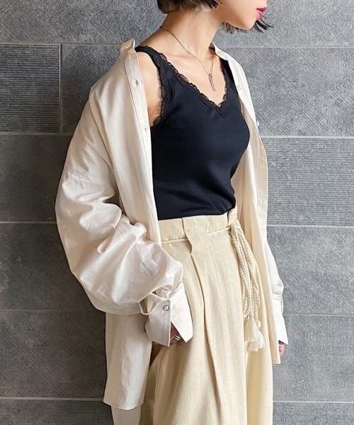 PAGEBOY（ページボーイ）の「2WAYレースキャミソールAW（キャミソール・レディース・ブラック/オフホワイト/ワインレッド/グレイッシュベージュ・FREE）」の8枚目の写真