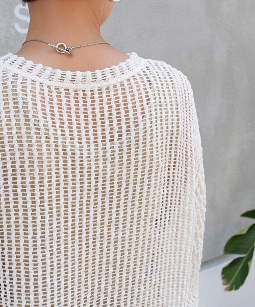 Marient（マリエント）の「シアーメッシュニットOP/ワンピース（ニット/セーター・レディース・ブラック/アイボリー・FREE）」の17枚目の写真