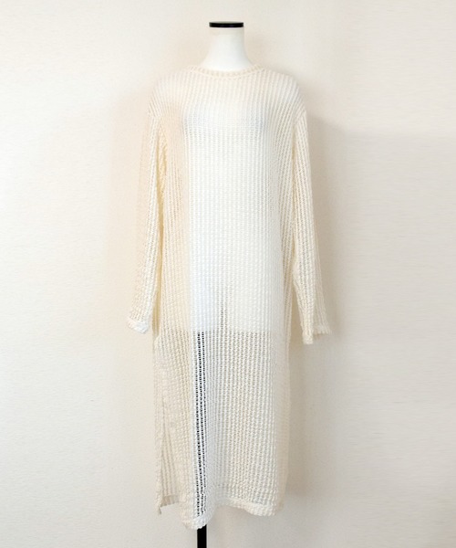 Marient（マリエント）の「シアーメッシュニットOP/ワンピース（ニット/セーター・レディース・ブラック/アイボリー・FREE）」の7枚目の写真