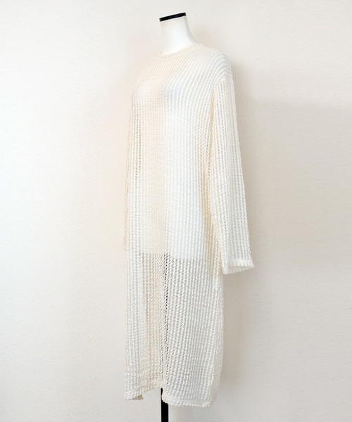 Marient（マリエント）の「シアーメッシュニットOP/ワンピース（ニット/セーター・レディース・ブラック/アイボリー・FREE）」の9枚目の写真
