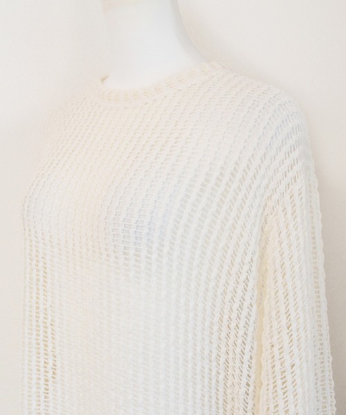 Marient（マリエント）の「シアーメッシュニットOP/ワンピース（ニット/セーター・レディース・ブラック/アイボリー・FREE）」の6枚目の写真