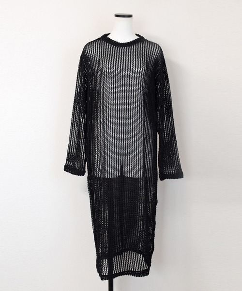Marient（マリエント）の「シアーメッシュニットOP/ワンピース（ニット/セーター・レディース・ブラック/アイボリー・FREE）」の14枚目の写真