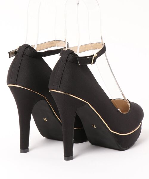 Miminy Piminy（ミミニー ピミニー）の「MiminyPiminy(ミミニーピミニー) ゴールドラインピース付きアンクルストラップ パンプス（パンプス・レディース・ネイビー/ブラック/ワイン/ホワイト/シルバー/ゴールド/ブラック系その他・M/LL/S/L）」の9枚目の写真