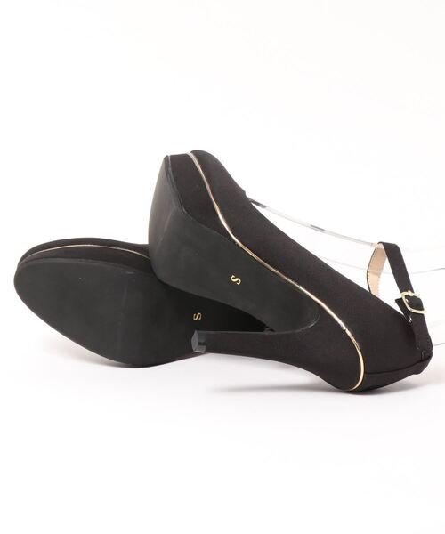 Miminy Piminy（ミミニー ピミニー）の「MiminyPiminy(ミミニーピミニー) ゴールドラインピース付きアンクルストラップ パンプス（パンプス・レディース・ネイビー/ブラック/ワイン/ホワイト/シルバー/ゴールド/ブラック系その他・M/LL/S/L）」の8枚目の写真