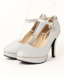 Miminy Piminy（ミミニー ピミニー）の「MiminyPiminy(ミミニーピミニー) ゴールドラインピース付きアンクルストラップ パンプス（パンプス）」