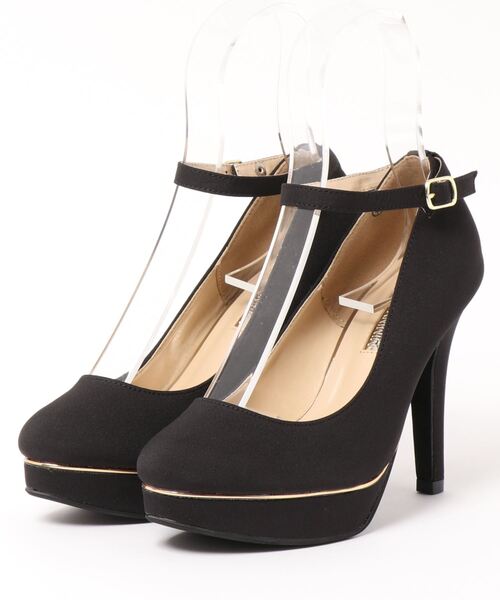 Miminy Piminy（ミミニー ピミニー）の「MiminyPiminy(ミミニーピミニー) ゴールドラインピース付きアンクルストラップ パンプス（パンプス・レディース・ネイビー/ブラック/ワイン/ホワイト/シルバー/ゴールド/ブラック系その他・M/LL/S/L）」の10枚目の写真