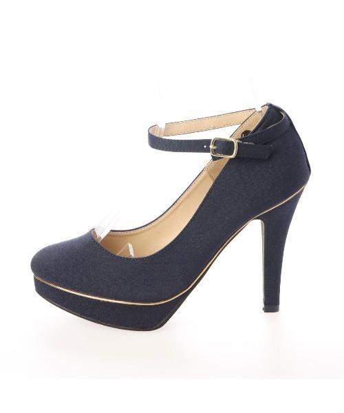 Miminy Piminy（ミミニー ピミニー）の「MiminyPiminy(ミミニーピミニー) ゴールドラインピース付きアンクルストラップ パンプス（パンプス・レディース・ネイビー/ブラック/ワイン/ホワイト/シルバー/ゴールド/ブラック系その他・M/LL/S/L）」の22枚目の写真