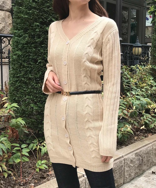 セール 前ボタンケーブル編みニットワンピース 635 ワンピース Julia Boutique ジュリアブティック のファッション通販 Zozotown